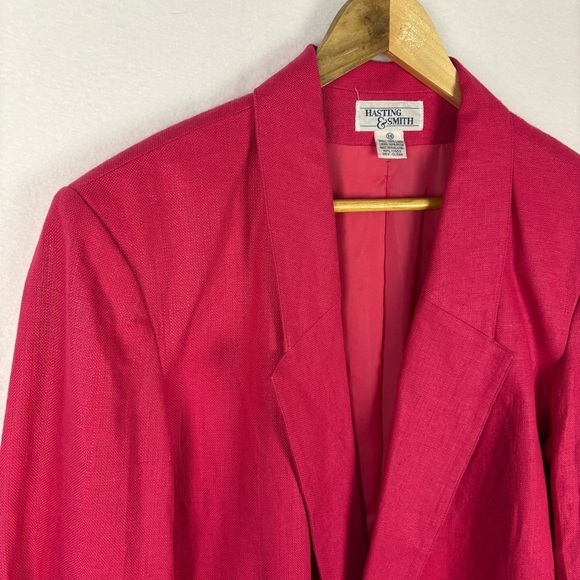 Vintage Hasting & Smith Pink 100% Linen Blazer - Picture 5 of 5